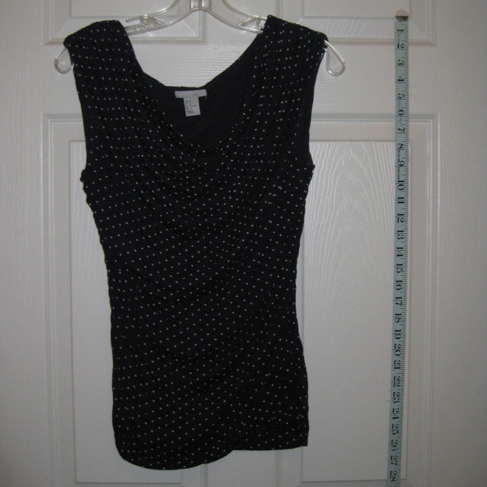Flattering H&M Navy Polka Dot Work Blouse